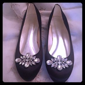 Black Fabric Stain Flats